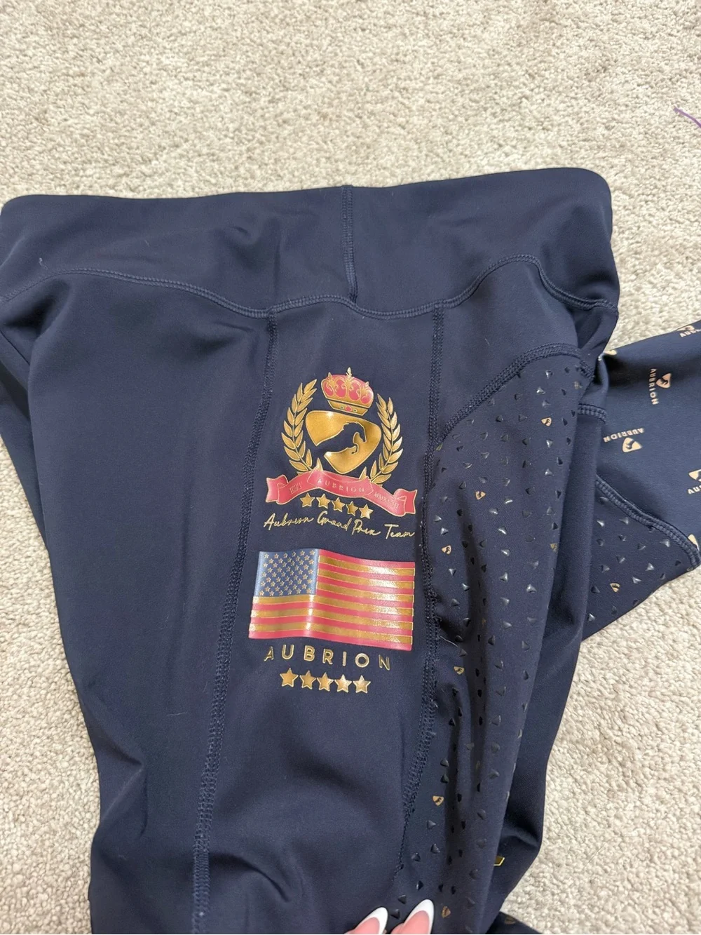 Women's Navy Performance Jeggings with Subtle Logo Accent